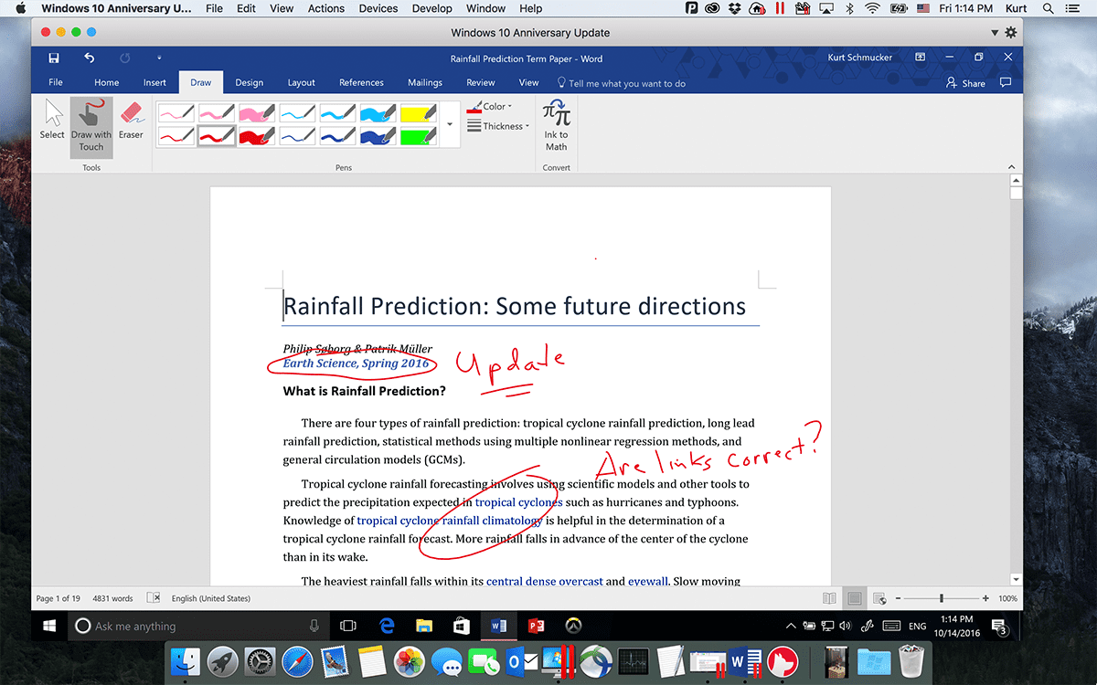 f4 on mac for word